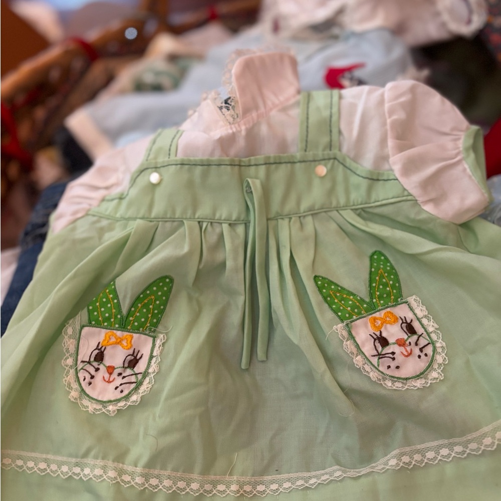 Multiple Vintage Embroidered Baby Girl Outfits (13 pieces)